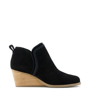 Tom’s Black Suede Wedge Ankle Boots